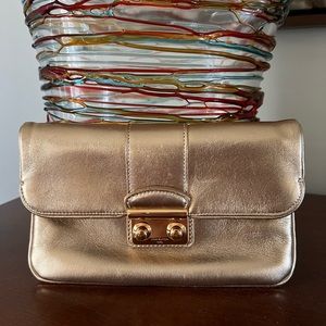 Louis Vuitton Sofia Coppola Gold Leather Clutch Bag (Pre-Owned)